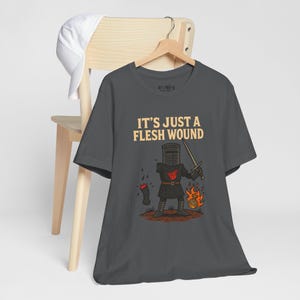 Funny Holy Grail Knight T-Shirt: It's Just a Flesh Wound