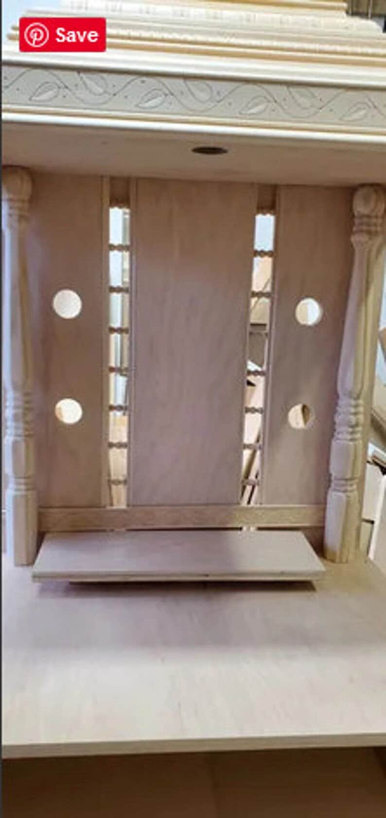 Traditioneller hölzerner Haustempel Pujaa mandir Handgefertigter 55 '' großer hölzerner Tempel, Mandir Temple Pooja Mandir für Haus mit Tür poja mandir Bild 5