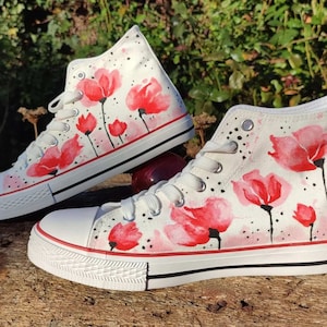 Sneakers handmade poppy