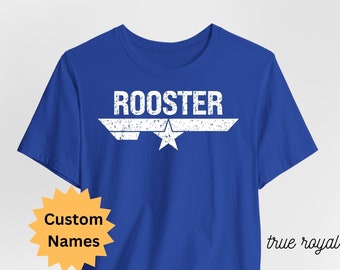 Custom Maverick Rooster Shirt, Goose Tee, Viper Tshirt, Custom Name Grunge Effect Tshirt Gift