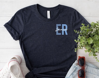 Custom Emergency Nurse Shirt Custom Name ER T-Shirt Emergency Nurse T-Shirt Gift, ER Tee Gift