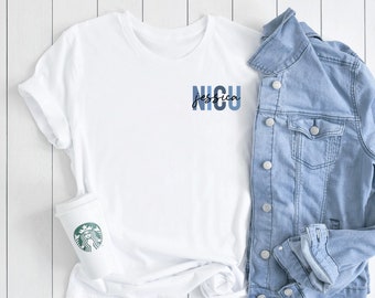Custom Nicu Nurse with Name T-Shirt - Nicu Nurse Shirt Personalized Neonatal Nurse T-Shirt Nicu Nurse Tshirt