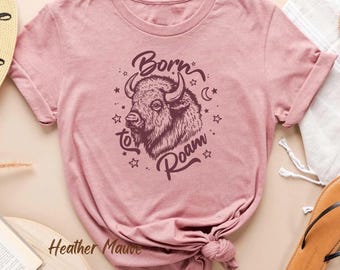 Born to Roam Buffalo Tshirt, Trendy Bison Shirt, Vintage Buffalo Shirt, Retro Wild Animals Apparel, Unisex American Bison Shirt Gift