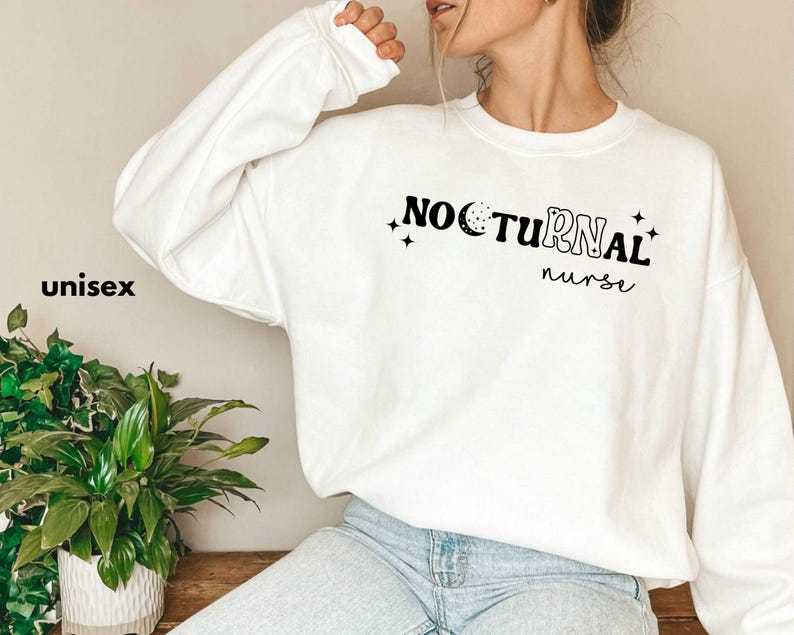 Nocturnal RN Sweatshirt, Night Shift Nurse, Sweater, Funny Sweatshirt for Nurse, Nurse Gift, Registered Nurse Tee, RN Shirt, Nurse Life image 4