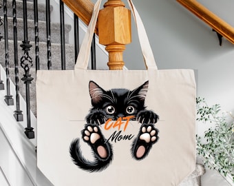 Cat Mom Tote Bag, Gift For Cat Mom, Cat Gift For Mothers Day, Cat Mama Bag, Cat Lover Bag, New Cat Mom Tote Bag, Fur Mama Cat, Cute Cat Bag