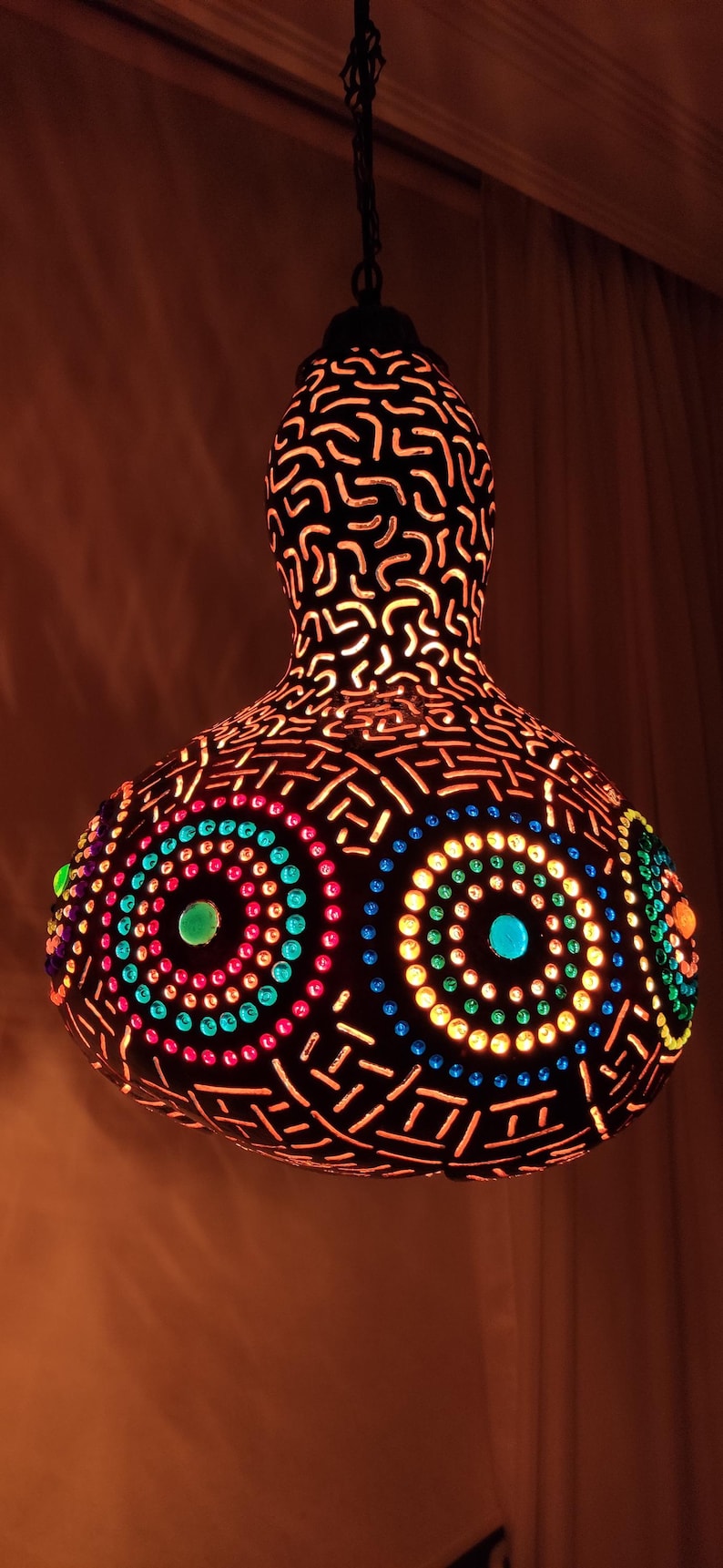 Lámpara colgante de calabaza LIKYA, lámpara de calabaza, lámpara decorativa, lámpara hecha a mano, regalo, luz romántica, lámpara de dormitorio, lámpara de calabaza