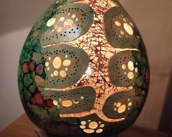 Abajur de mesa ARCADIA em formato de cabaça, Abajur de cabaça, Abajur decorativo, Abajur feito à mão, presente, Luz romântica, Abajur de quarto, Abajur de mesa, Cabaça, abajur de mesa