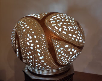 Abajur de mesa KANOS em cabaça, Abajur de cabaça, Abajur decorativo, Abajur artesanal, Presente, Luz romântica, Abajur para quarto, Abajur de mesa, Cabaça, Abajur de escrivaninha