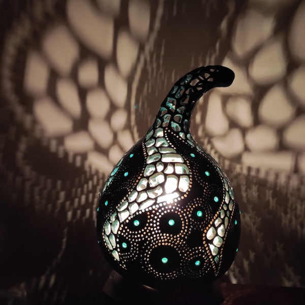 DRAGON gourd table lamp,Gourd Lamp, Decorative lamp, Handmade lamp, gift, Romantic light, Bedroom lamp, Table Lamp,Calabash,desk lamp,