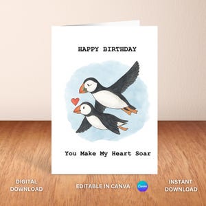 You Make My Heart Soar Printable Birthday Card | Husband Birthday Card | Wife Birthday Card | Girlfriend Birthday Card | Funny Birthday Card