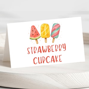 Editable  She&#39;s Ready to Pop Baby Shower Food Label, Pink Popsicle Baby Shower Tent Card, Girl Summer Baby Shower, BBS107
