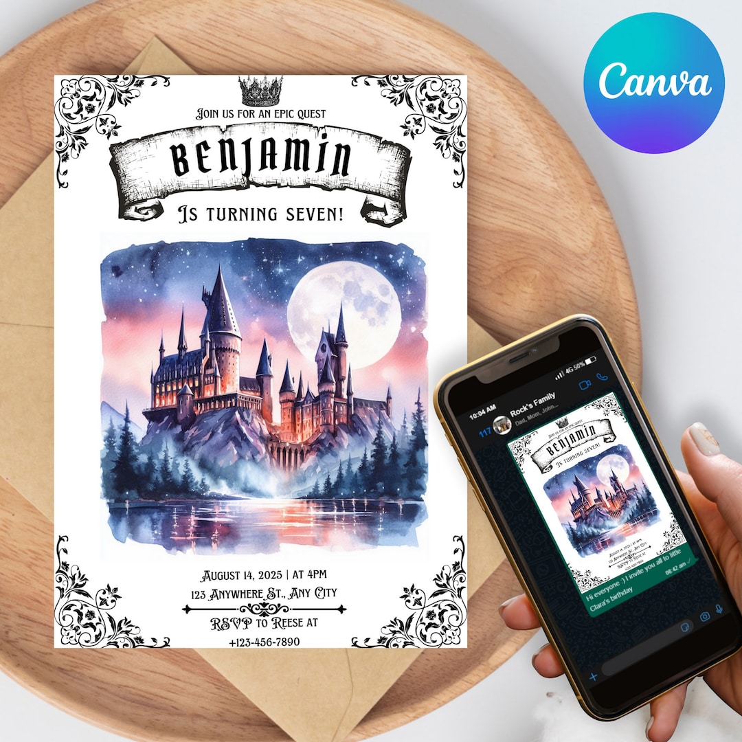 Editable Harry Potter Birthday Party Invitation hogwarts Birthday Editable Harry Potter Birthday Party Invitation hogwarts Birthday