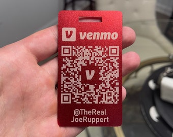 Golf Bag Tag - Venmo PayPal Cash App QR Code - Custom Engraved Metal Tag - Luggage Tag - Personalized - Payment - Golf Gift Idea - PGA TOUR