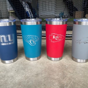 Laser Engraved 20oz and 30oz NFL Tumblers - NFL Tumblers - Personalized NFL Tumblers