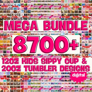Bundle 20oz 12OZ Sippy Cup Kids Tumbler Design 20 oz 12 oz Kid Tumbler Wrap Bundle, Digital Download, Commercial Use