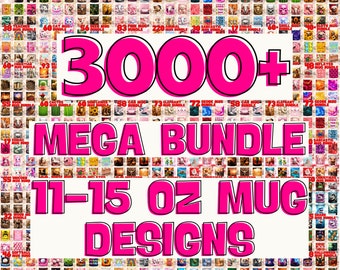 Bundle 3D Mug Wrap Bundle Becher Wraps, 15 Unzen 11 Unzen Becher Sublimationsdesigns, digitaler Download