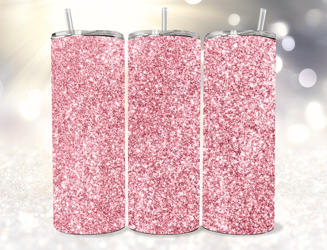 Pink Glitter Tumbler Wrap Sparkling 20oz Skinny Tumbler Sublimation