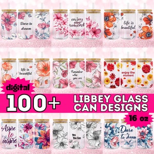 Bundle 16OZ Affirmation Libbey Glass Cup Wrap Sublimation Designs 16 oz Libbey Glass Wrap Bundle, Digital Download