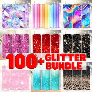 Bundle Glitter Tumbler Wrap, Tumbler Wrap Bundle, 20oz Skinny Tumbler Sublimation Design, Digital Download