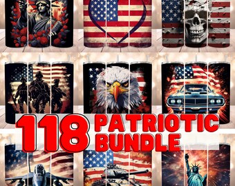 Bundle Patriotic Military Tumbler Wrap Bundle, 20oz Skinny Tumbler Sublimation Design, Digital Download