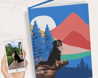 Personal Pet Journal from Photo, Pet Journal, Pet Notebook, Mountain Journal, Pet Loss Gift, Custom Dog Journal, Pet Notebook, Cat Journal
