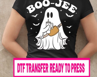 Ready Press Dtf Transfers, Direct to Film Transfer, Boo-Jee Ghost Print, Halloween Boo Jee Transfer, Screenprints Print, Boo Jee DTF Print
