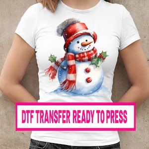 Christmas Snowman DTF Print Ready to Press Dtf Transfers Merry Christmas Transfers Heat Transfer Ready Dtf transfer Direct to Film Transfer
