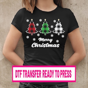 Ready To Press Dtf Transfers, Christmas DTF Print, Heat DTF Transfer Transfer, Direct to Film Transfer, Merry Christmas , Christmas Tree