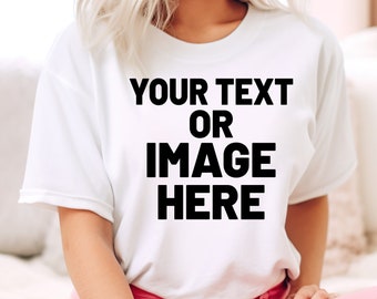 Camiseta personalizada con estampado personalizado para hombre y mujer, fotos y texto en la parte delantera y trasera