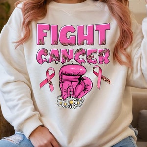 Sweat à capuche cancer du sein, sweat-shirt lutte contre le cancer, t-shirt ruban rose, sweat à capuche de sensibilisation au cancer du sein, cadeau survivant du cancer, tshirt motivant