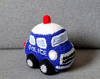 Cuddly car, police car, HANDMADE with A LOT OF LOVE, very cute and soft, cuddly