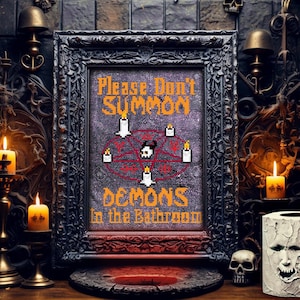Don&#39;t Summon Demons Cross Stitch Pattern Witchy Xstitch Spooky Gift for Halloween Cross Stitch Modern Dark Occult Sarcastic Snarky Funny PDF