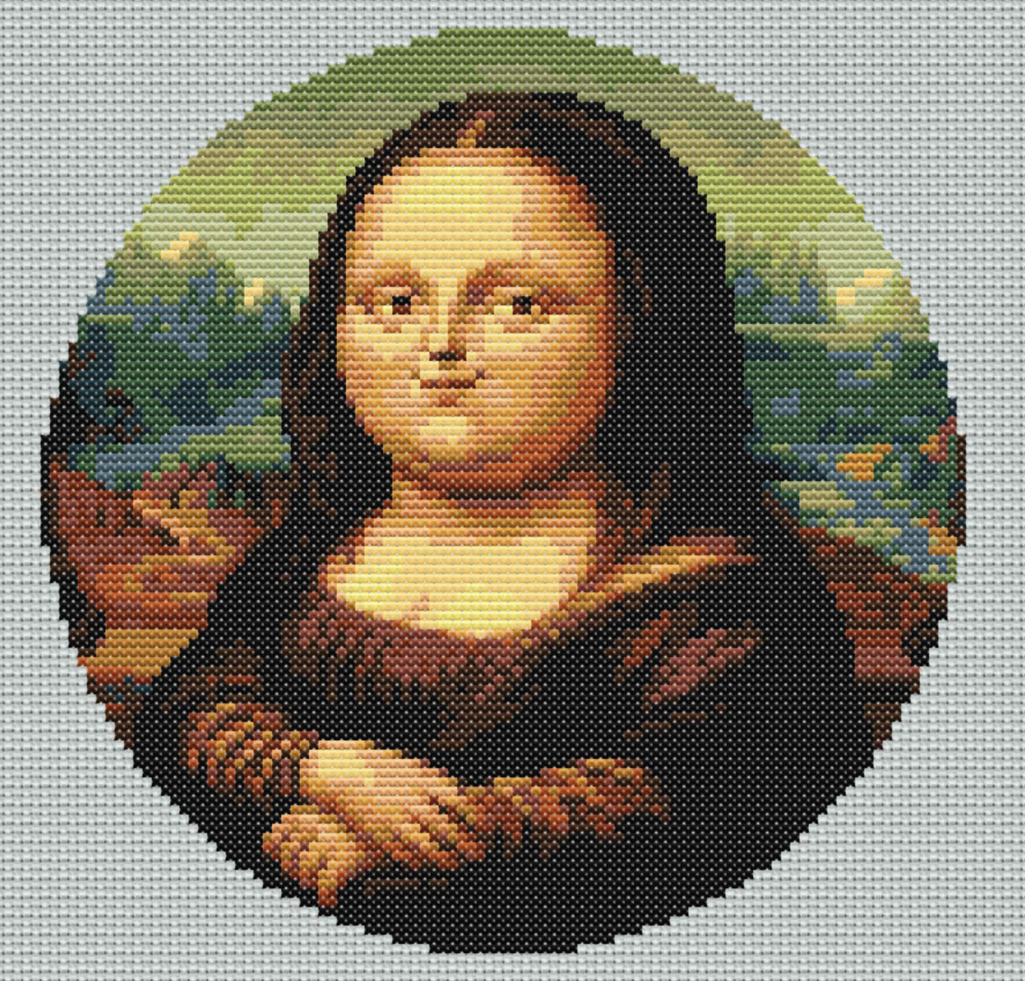 Pattern For Botero Botero Mona Lisa Cross Stitch Pattern Chubby Halloween Xstitch Artsy ...