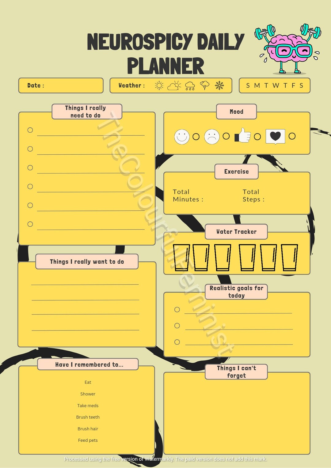 Adhd Daily Planner For Neurodivergent Adults
