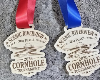Custom Sports Medals with Ribbon | Personalized Pickleball Tournament Awards | Engraved Acrylic Sports Prizes | Any Custom Shape Medallion