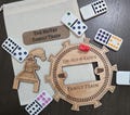 Custom Domino Hub for Mexican Train – Engraved 10-Player Wood Centerpiece, Family Game Night Gift Christmas gift