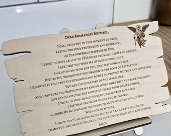 Prayer to St Michael, Archangel Michael Prayer stand, prayer sign, protection prayer for loved ones, prayer gifts, custom quote sign, magnet
