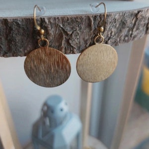 Gold plated brass hoop earrings