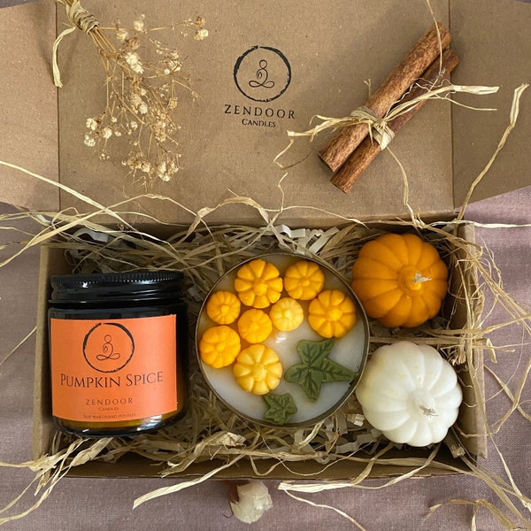 Pumpkin Candle Gift Set | Scented Candles | Fall Decor | Autumn Decoration | Holiday Gift Box