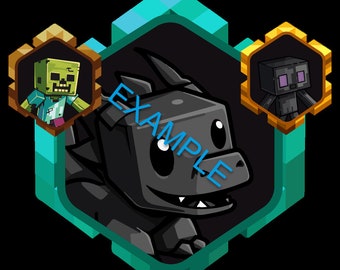 Minecraft Icon Badges for Twitch and Discord: Zombie, Enderman, Enderdragon to enhanced your community [Digital Download]