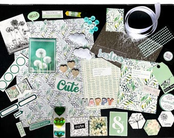 Floral Teal Scrapbooking Pack | Journal & Craft Supplies