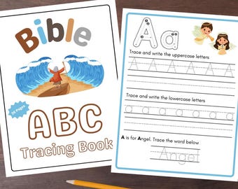ABC Bible Tracing, Alphabet Learning, ABC Tracing, Alphabet Writing, Christian ABC, Homeschool Alphabet Lesson, Pre-K Letter Tracing
