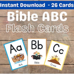 ABC Karteikarten, Bibel Alphabet Karteikarten, Osterkorb Geschenk, Vorschule Karteikarten, Homeschool, christliches Alphabet, Sonntagsschule
