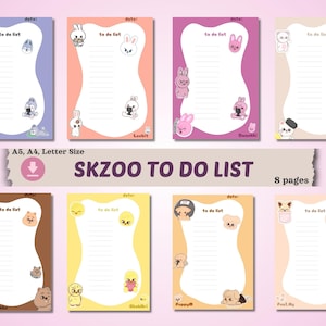 Lista de tareas pendientes de Skzoo / Lista de tareas pendientes de Skz / Planificador / Descarga digital / Planificador digital / Imprimible / A5, A4, tamaño carta / Planificador de Stray Kids / Kpop