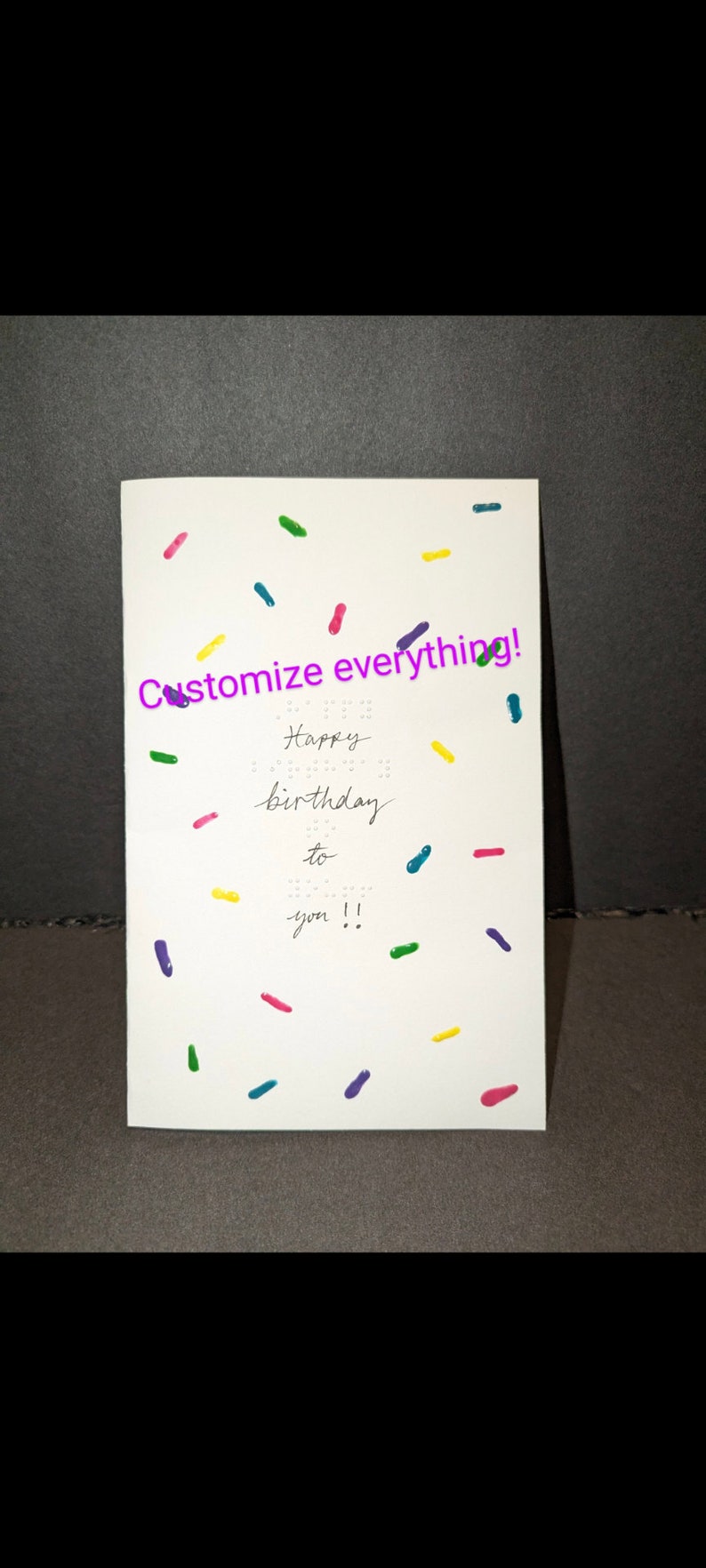 Happy Birthday Braille Cards Etsy