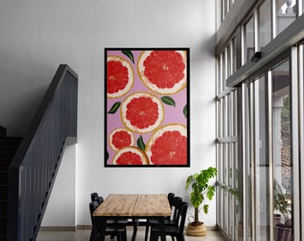 Blutorange Giclée Print: Bunte Küche Wandkunst