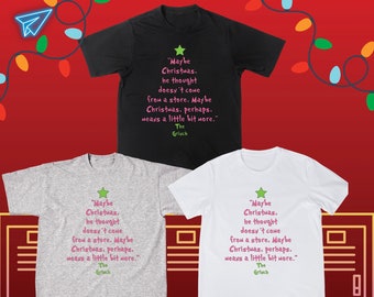 Weihnachten Grinch Tshirt / Rundhalsausschnitt, niedliche Ferienzeit, rosa Grinch, frohe Weihnachten, Grinchmas, Weihnachtsbaum, Dr. Seuss