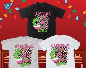 Christmas Grinch Tshirt/Crewneck, Cute Holiday season, Pink Grinch, Merry Christmas, Grinchmas, Pink and Green