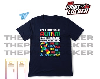Autismus Akzeptanz Bewusstsein Tshirt, April National Autism Month, unisex