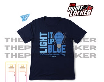 Autism Acceptance awareness tshirt, Light it up Blue, Be Kind, unisex